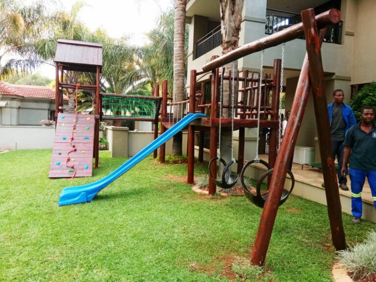 Customized wooden jungle gym